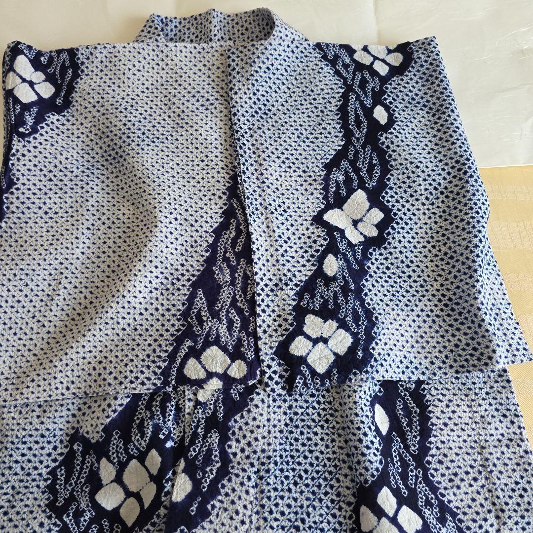 浴衣　藍染　総絞り　大人女性