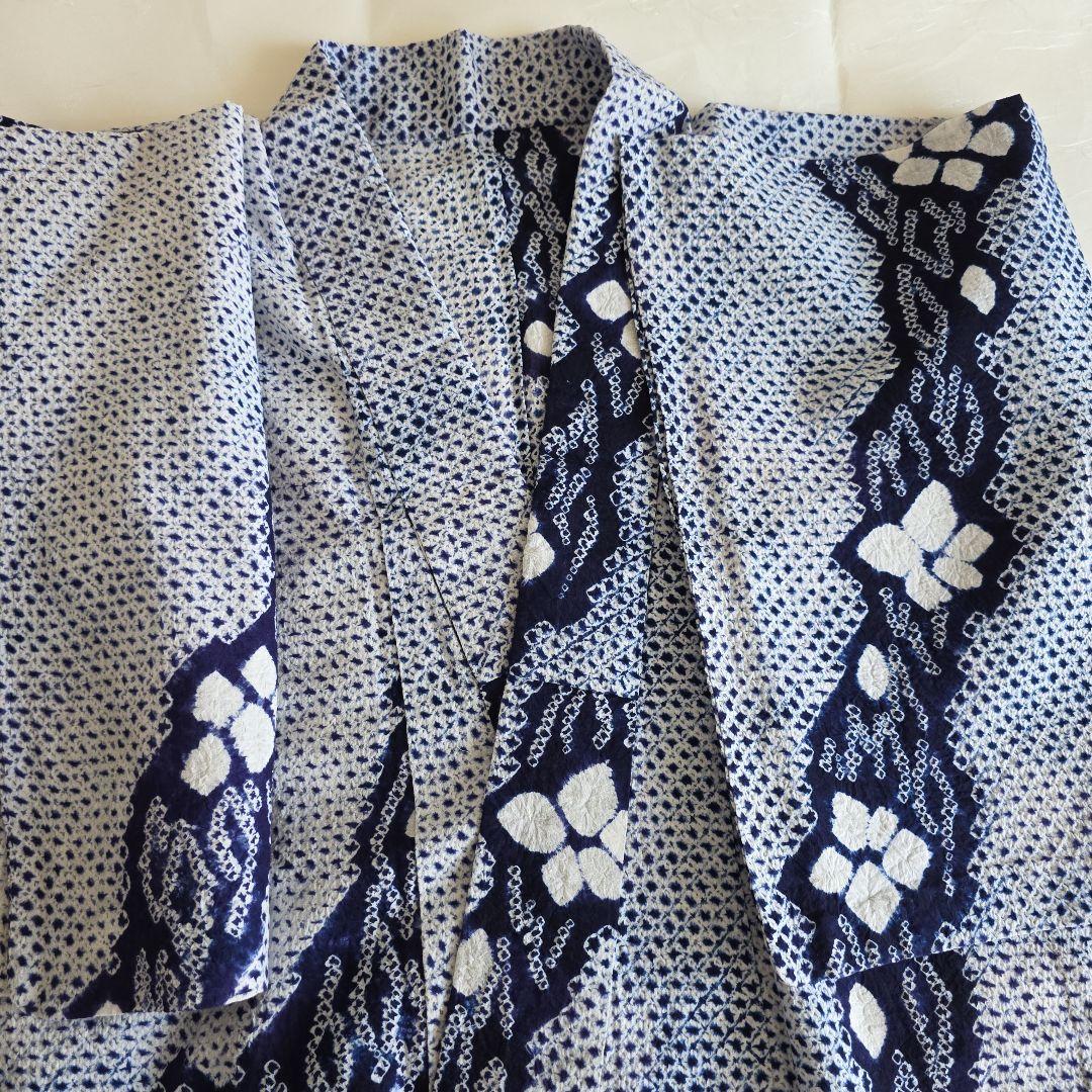 浴衣　藍染　総絞り　大人女性