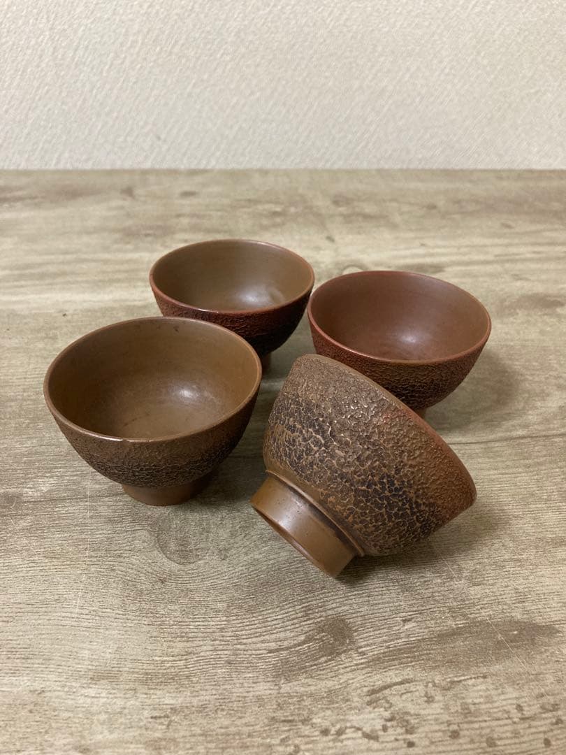 古備前　香山　小茶器揃え　時代　急須　湯冷し　湯呑み5 明治〈検 常滑　朱泥