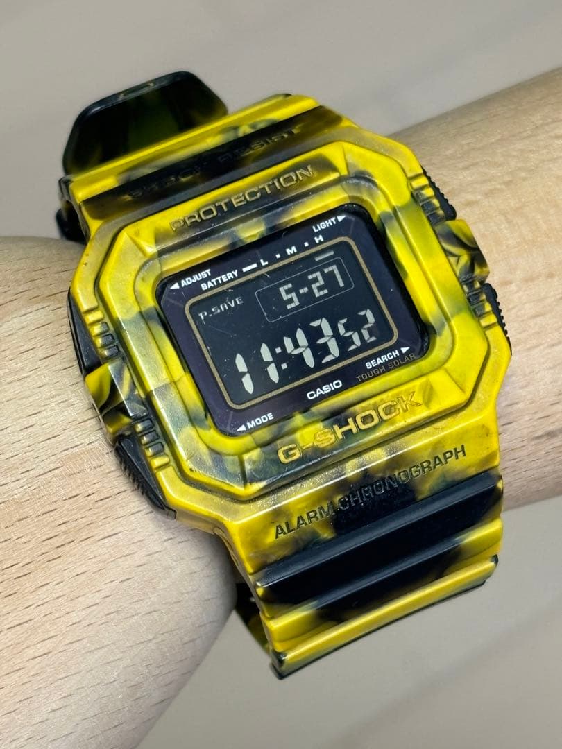 G-SHOCK/ジャミン/G-5500/迷彩/マーブル/カモ/ソーラー/イエロー