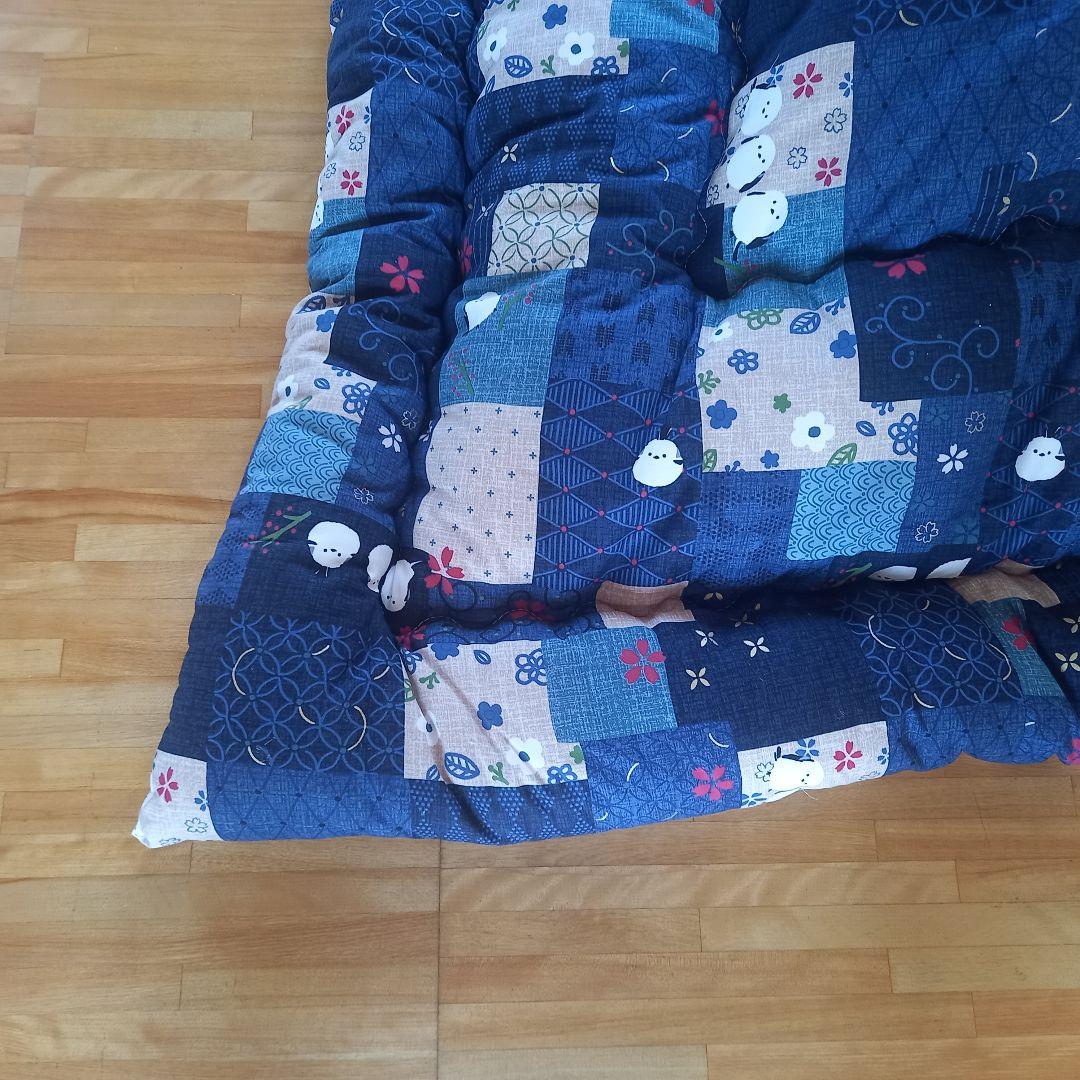 暖 ソフトタッチ 綿100％ 大判長方形 厚掛 こたつ掛布団 日本製 シマエナガ