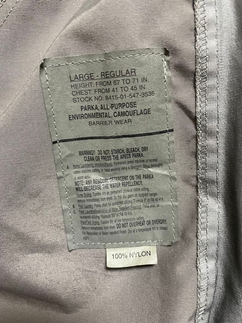 ecwcs level6 ゴアテックスパーカ waiper