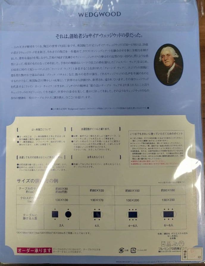  テーブルクロス 約130×200cm