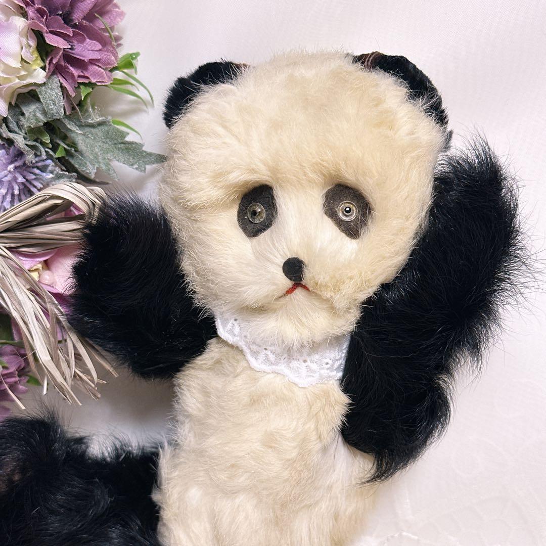 ❤️超激レア！！❤️リアルファーのアンティークパンダ　テディベア　アンティークベア