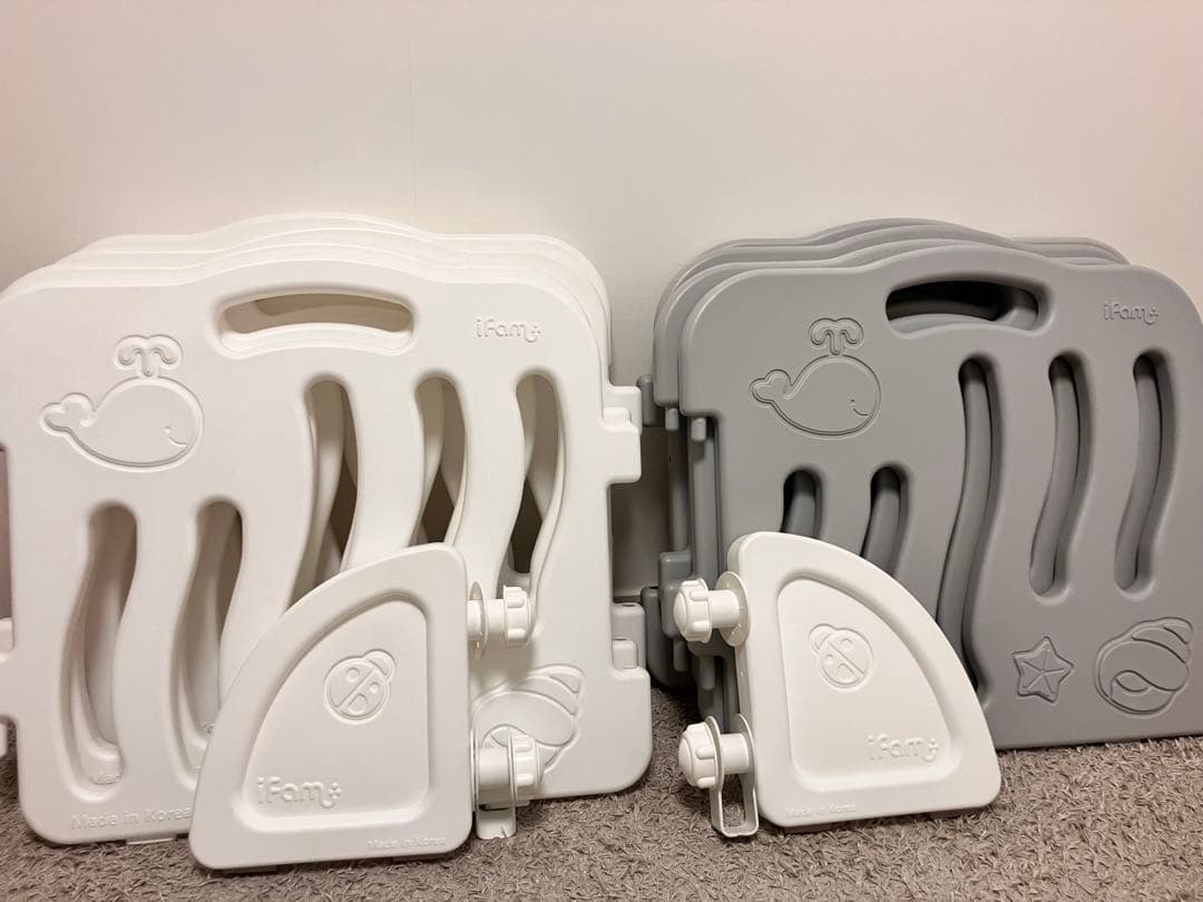 送料込み　Ifam ベビーサークル8枚＋スタンド ストッパー2個