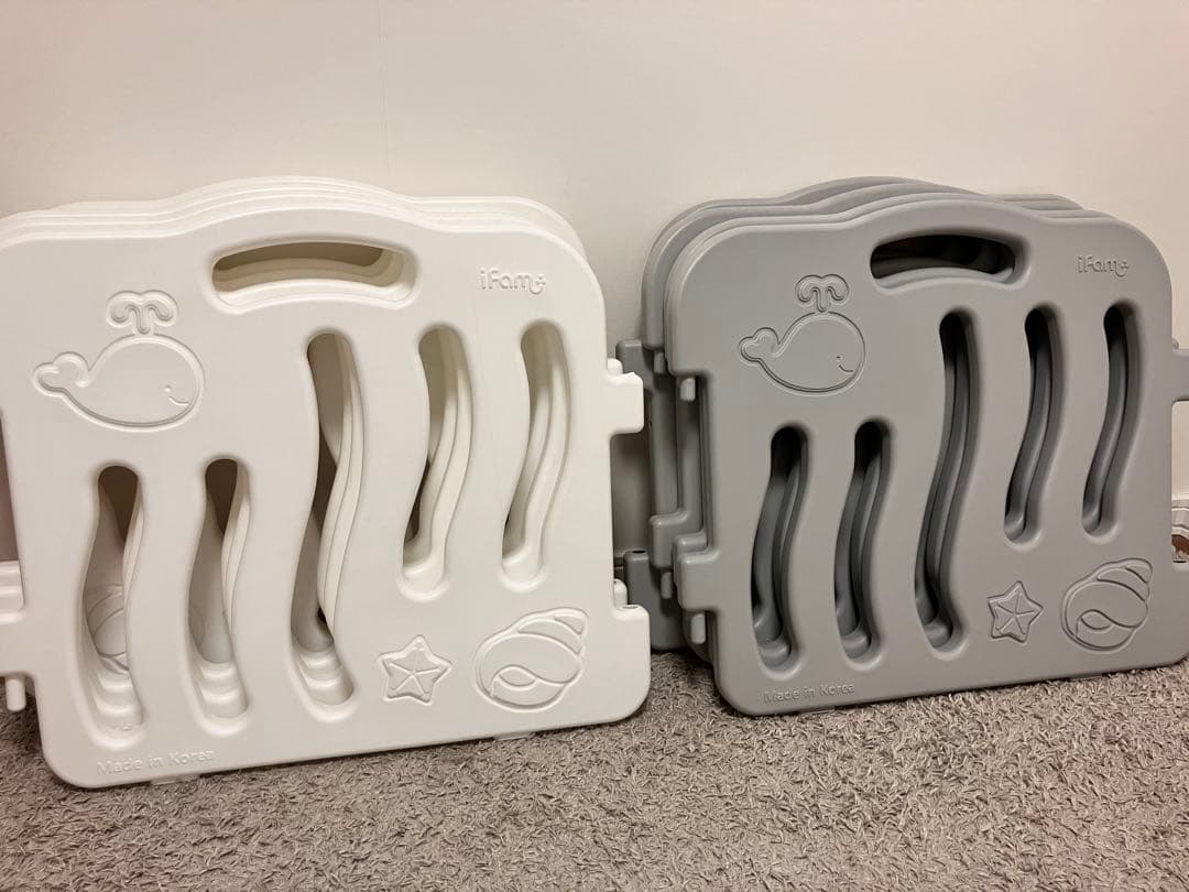 送料込み　Ifam ベビーサークル8枚＋スタンド ストッパー2個