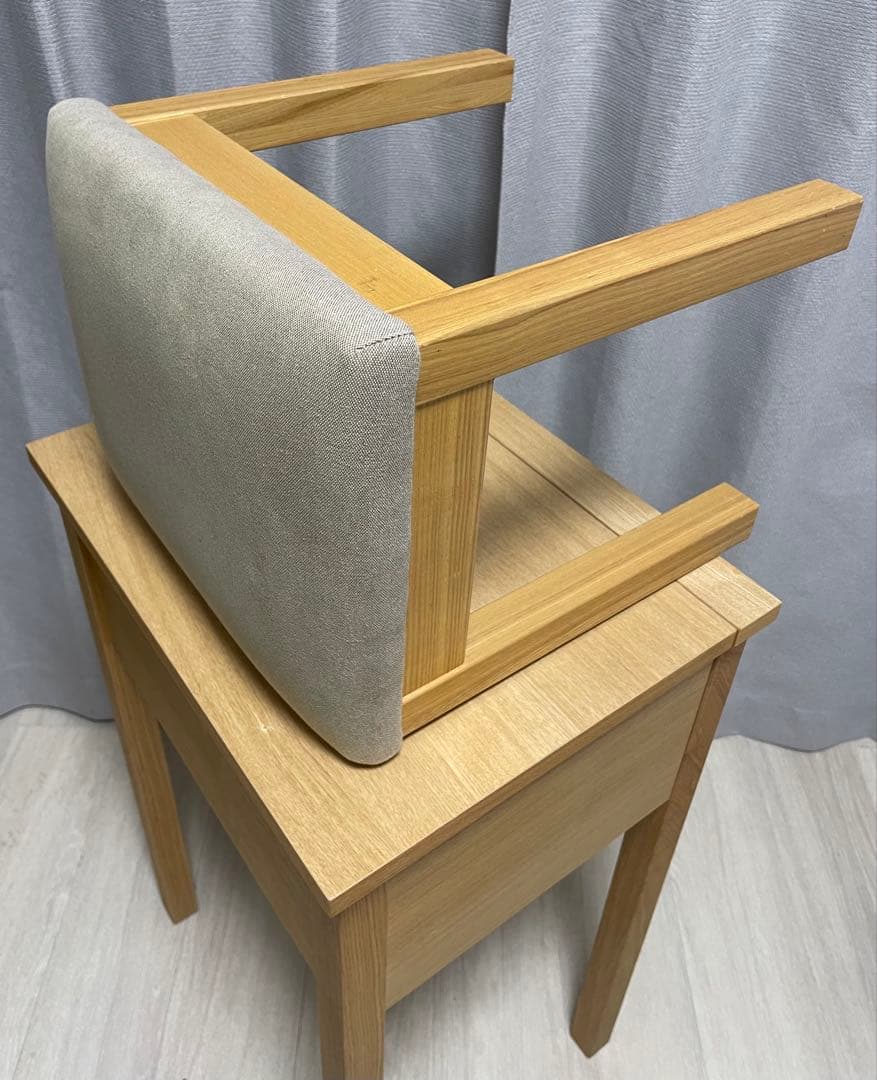 【もざんぬ】MUJI タモ材コンパクトドレッサー　スツール付き