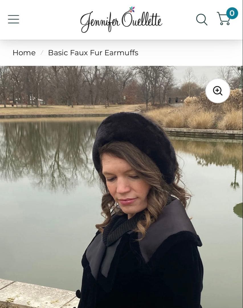 Jennifer Ouellette フェイクファー カチューシャ 黒