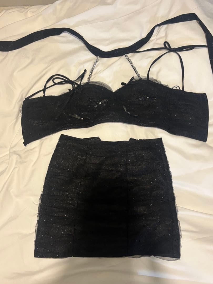 ROBE de FLEURS ブラック ミニドレス