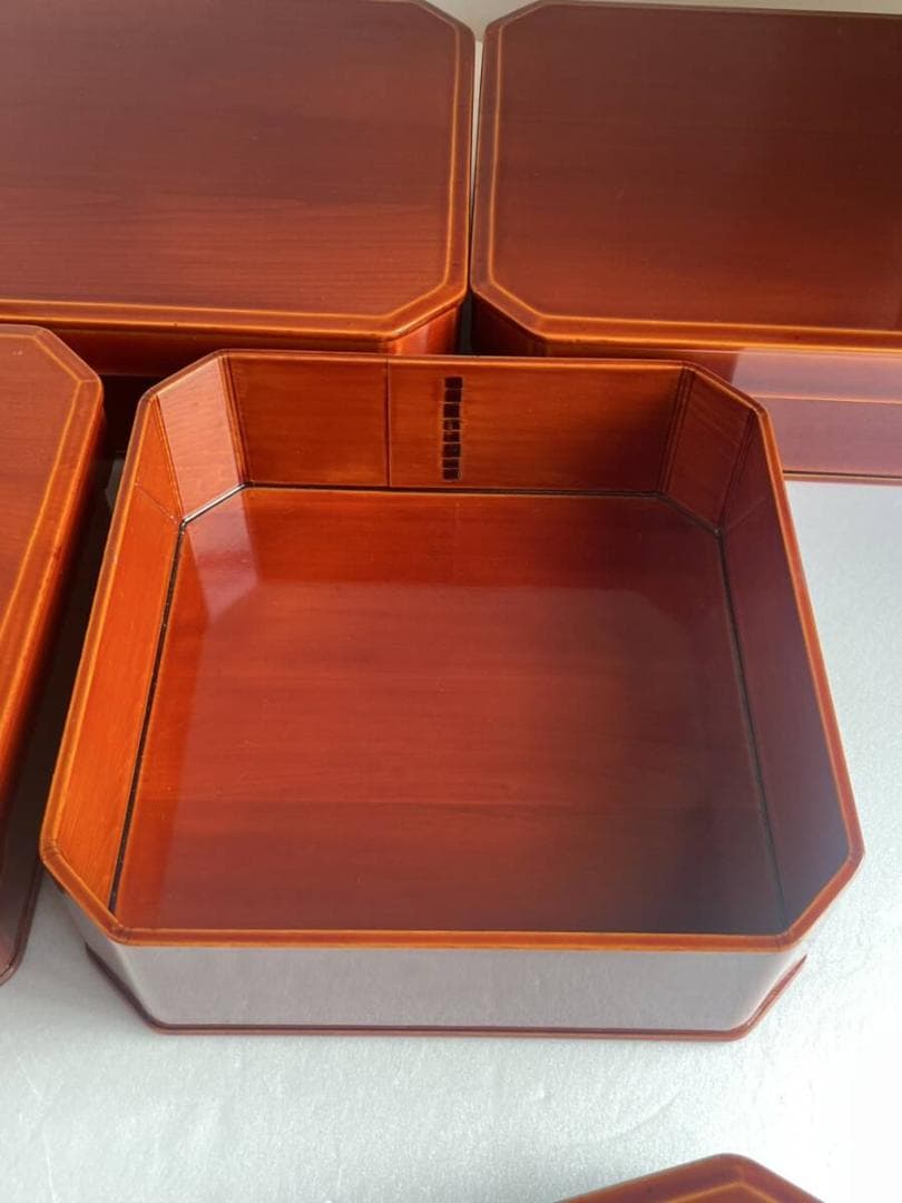 木製漆器 飛騨 春慶塗 大徳寺 縁高 五客 30