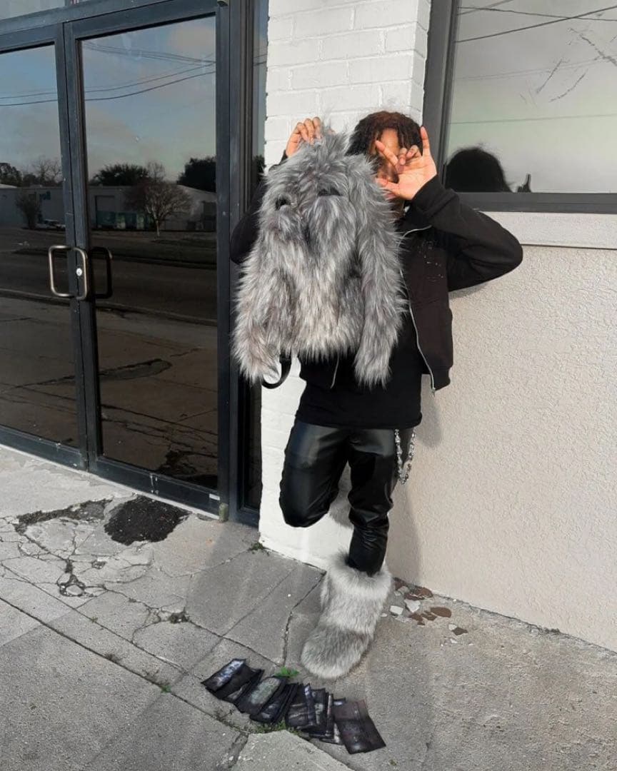 Dekayed ファーバッグ リュック y2k グランジ opium グレー