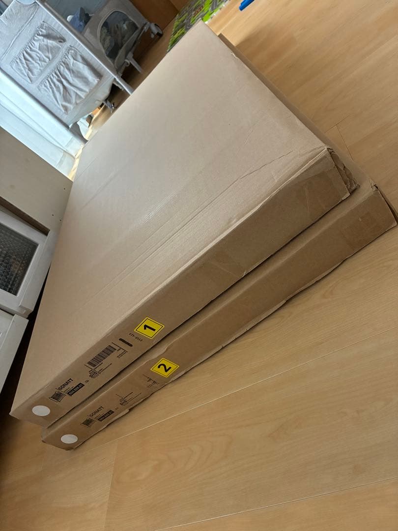 【未使用】ホワイト木製ベビーベッド 引き出し付き