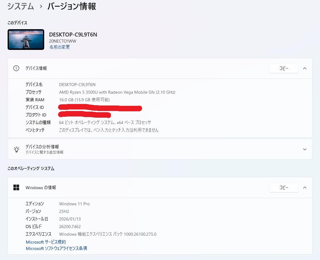 Windowsノート本体 Lenovo ThinkPad E495 (AMD)