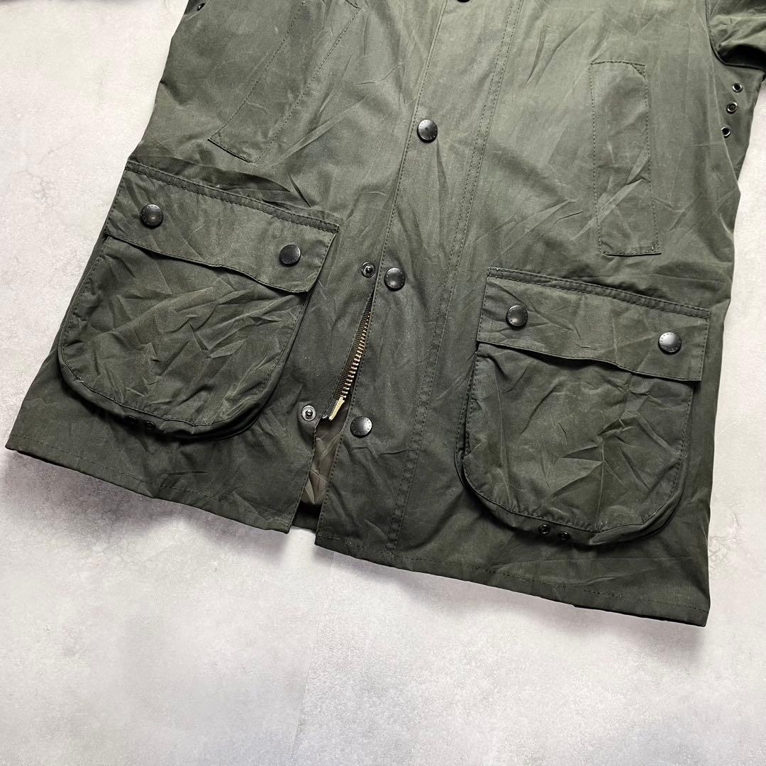 英国製 Barbour BEDALE グリーン コーデュロイ襟 オイルド 美品