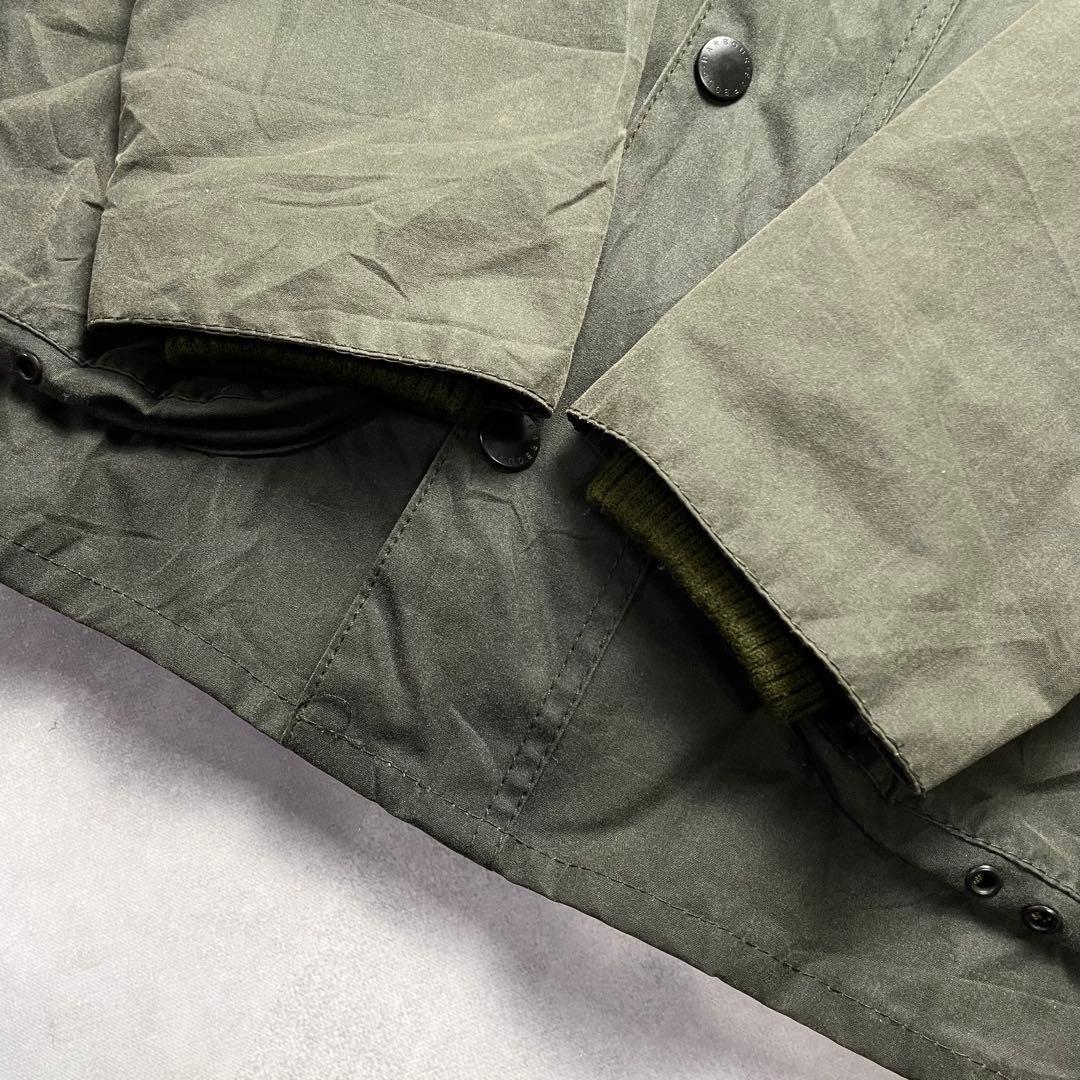 英国製 Barbour BEDALE グリーン コーデュロイ襟 オイルド 美品