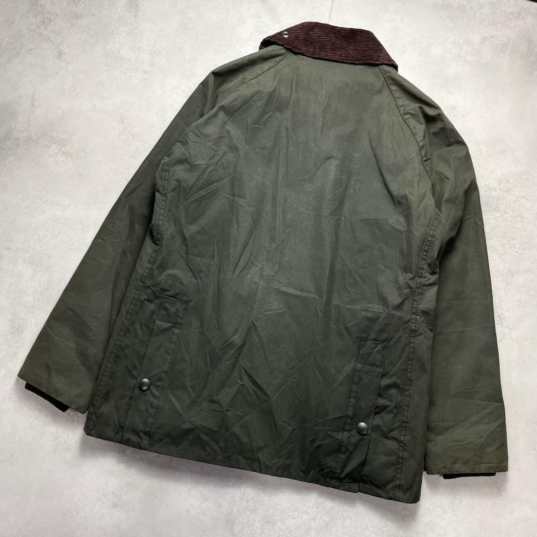 英国製 Barbour BEDALE グリーン コーデュロイ襟 オイルド 美品