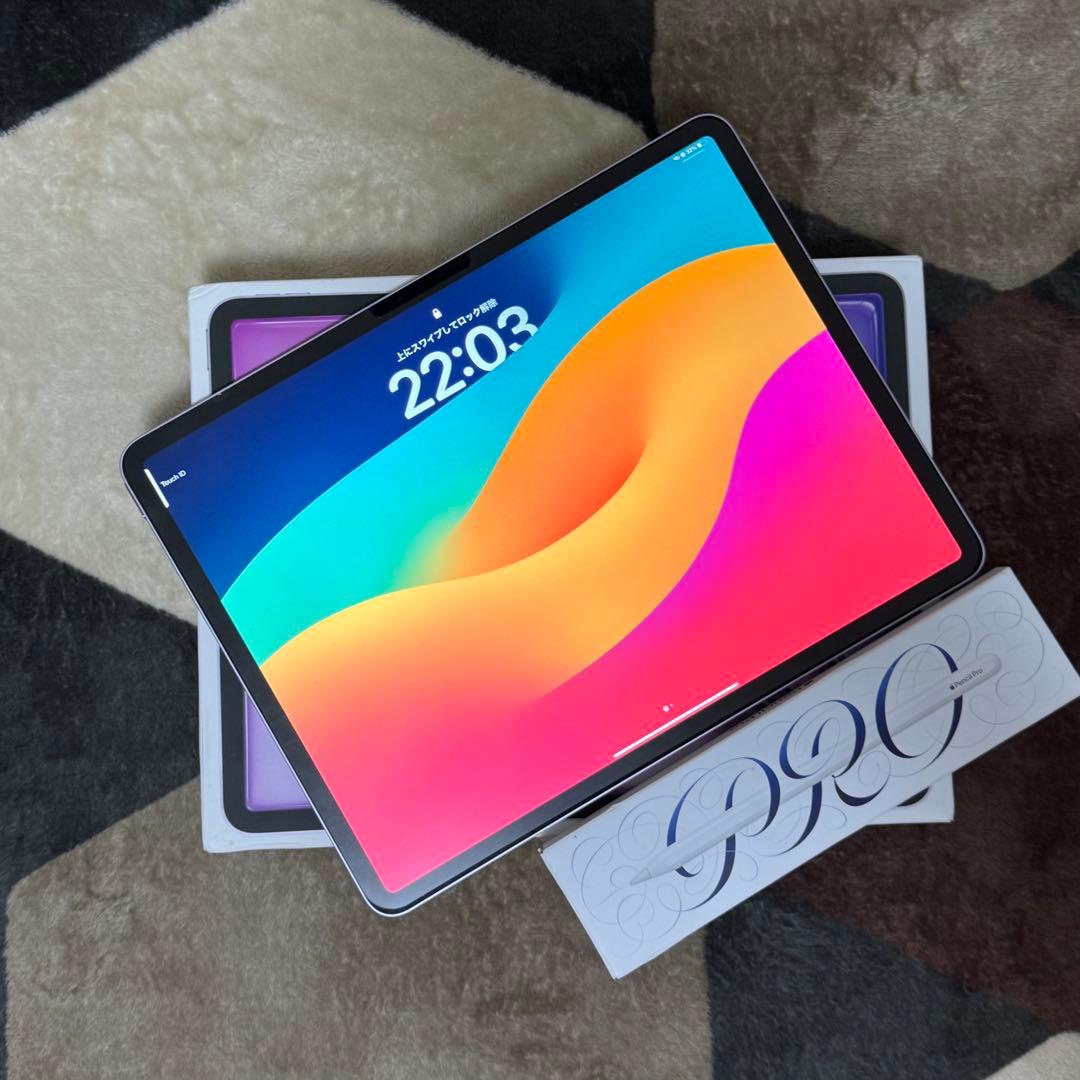 【極美品】iPad Air 13インチ M2パープル Apple Pencil