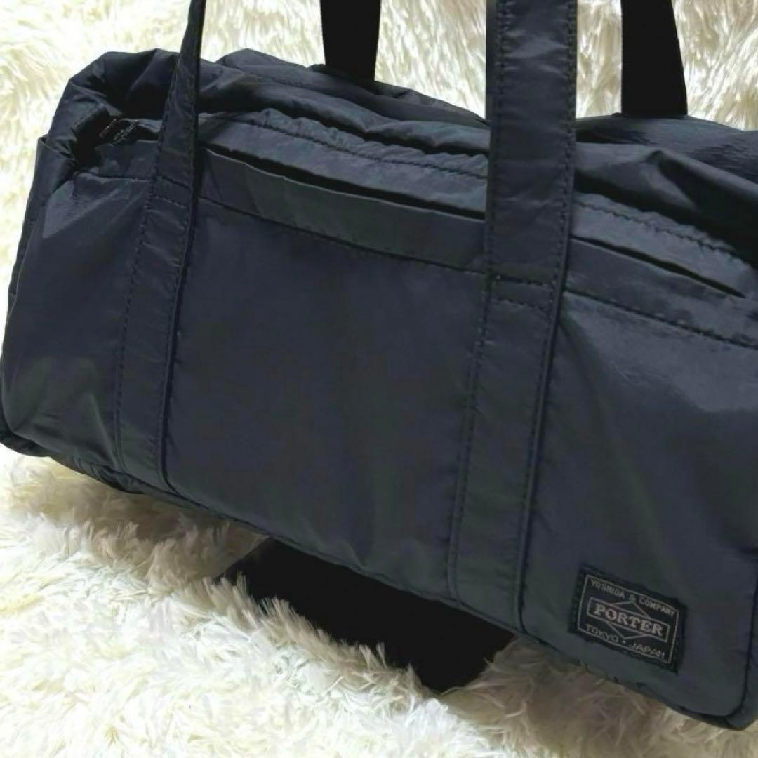【美品】PORTER ナイロン ボストンバッグ　ドラムバッグ　ネイビー