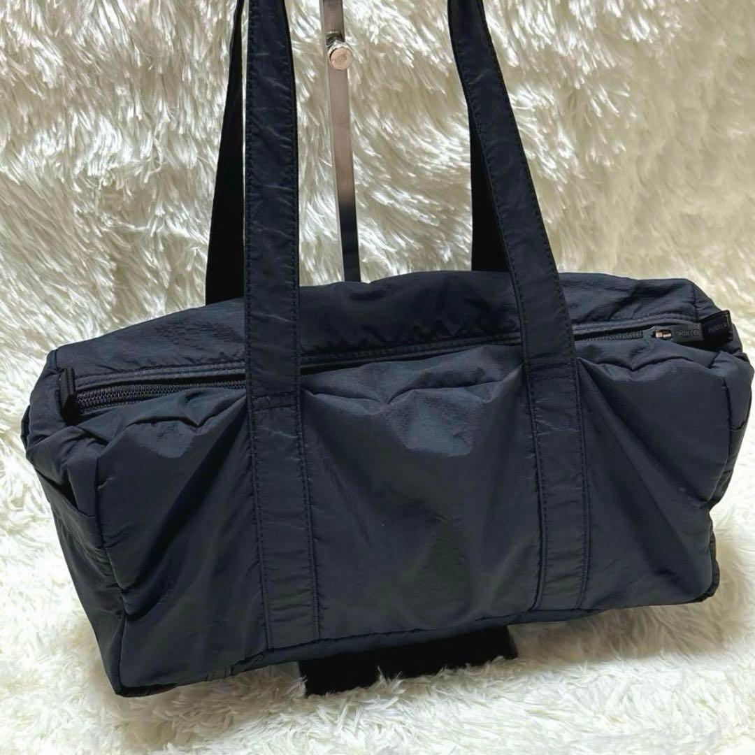 【美品】PORTER ナイロン ボストンバッグ　ドラムバッグ　ネイビー
