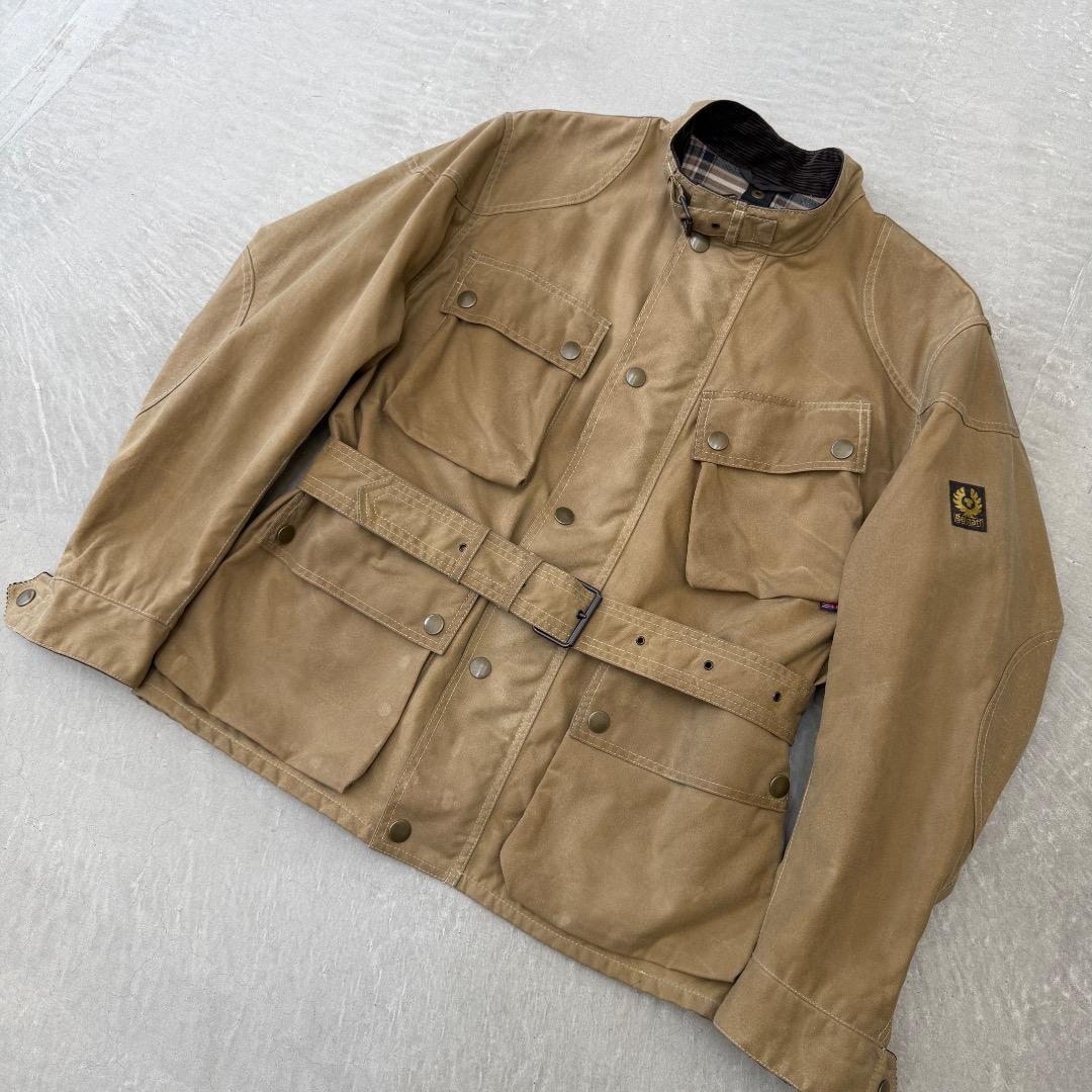 や*ん様 【美品】 ベルスタッフ ミリタリージャケット コットン ベージュ S