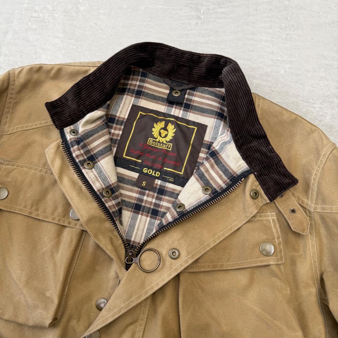 や*ん様 【美品】 ベルスタッフ ミリタリージャケット コットン ベージュ S
