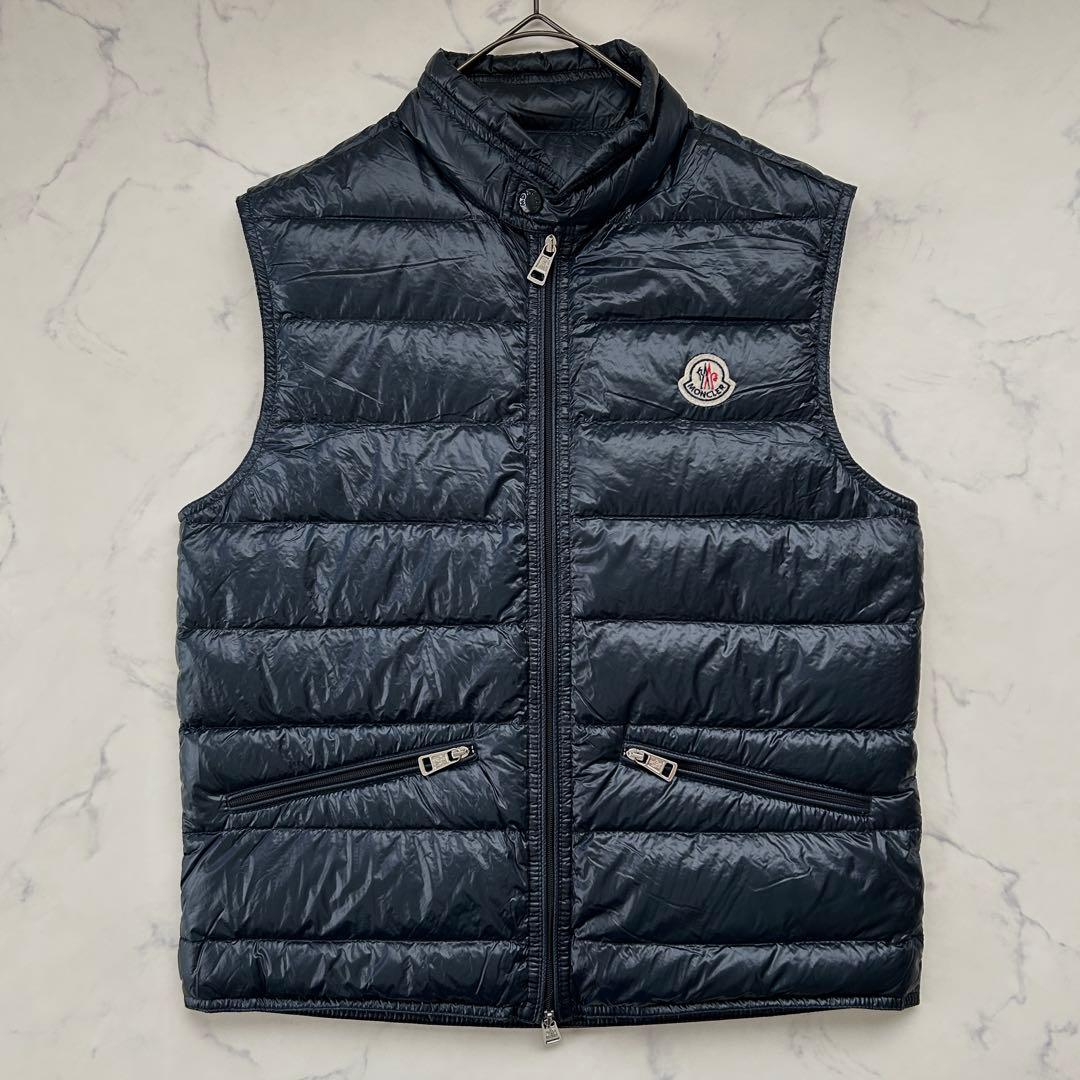 モンクレール ダウンベスト GUI ワッペン ネイビー 0