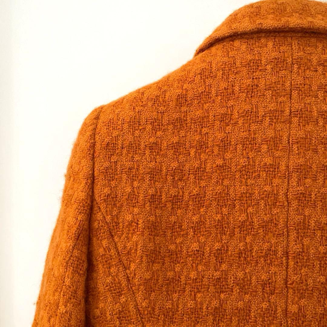 シャネル　オレンジ ツイード テーラードジャケット