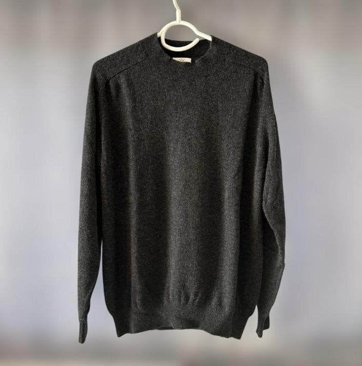 定価2万 417EDIFICE カシミヤモックネックセーター ダークグレー