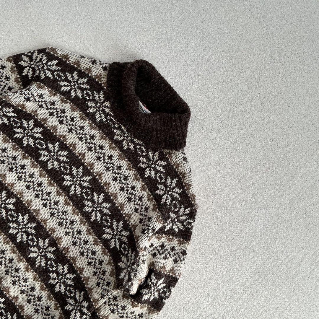 ノルウェー製　ノルディックニット　毛100 大きめ　カジュアル　きれいめ　モード