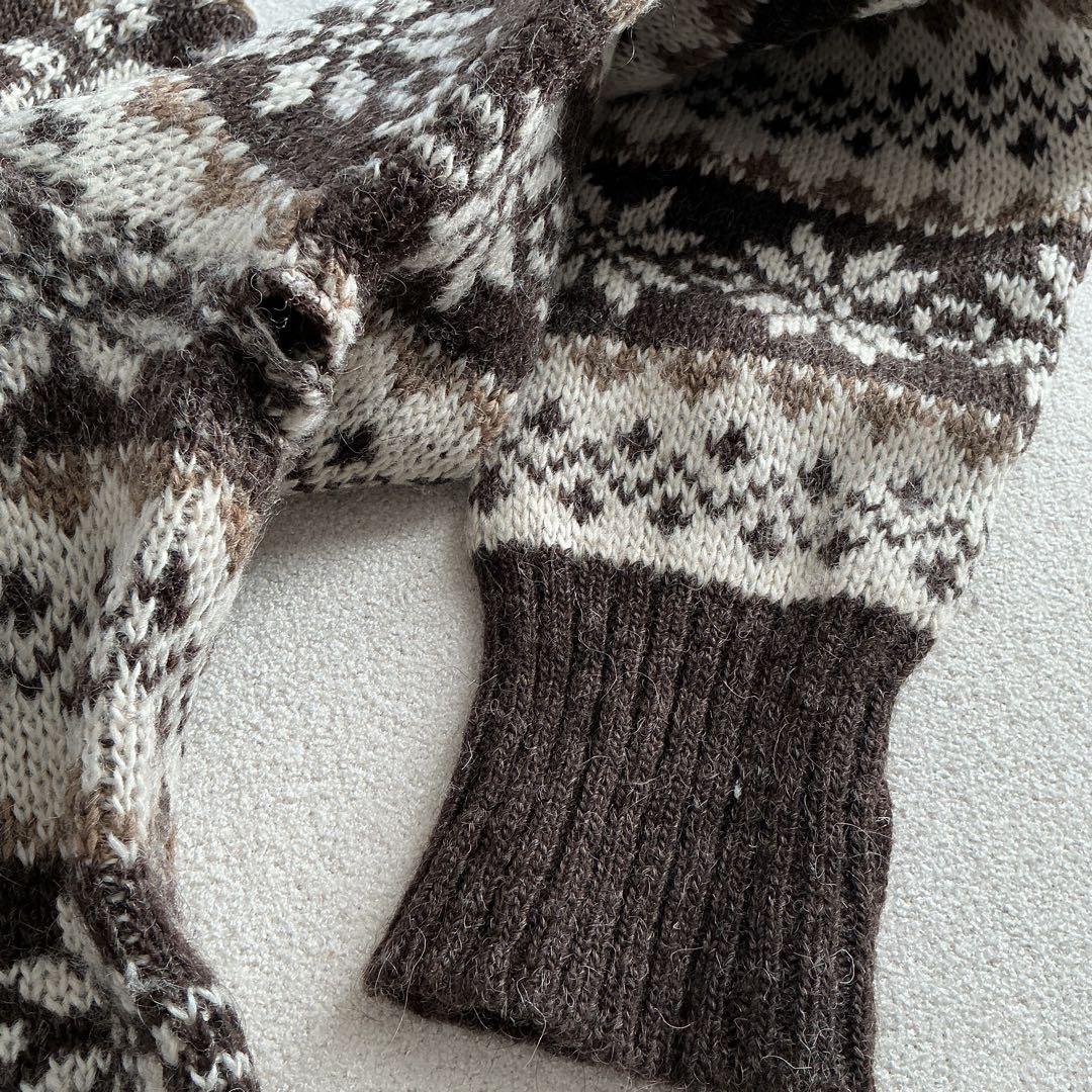 ノルウェー製　ノルディックニット　毛100 大きめ　カジュアル　きれいめ　モード