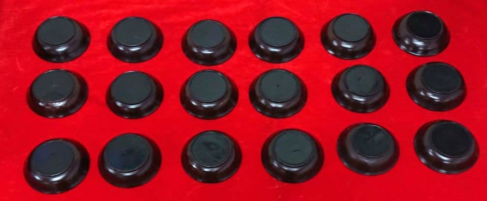 木地菊紋手塩皿、木皿18枚 　A340