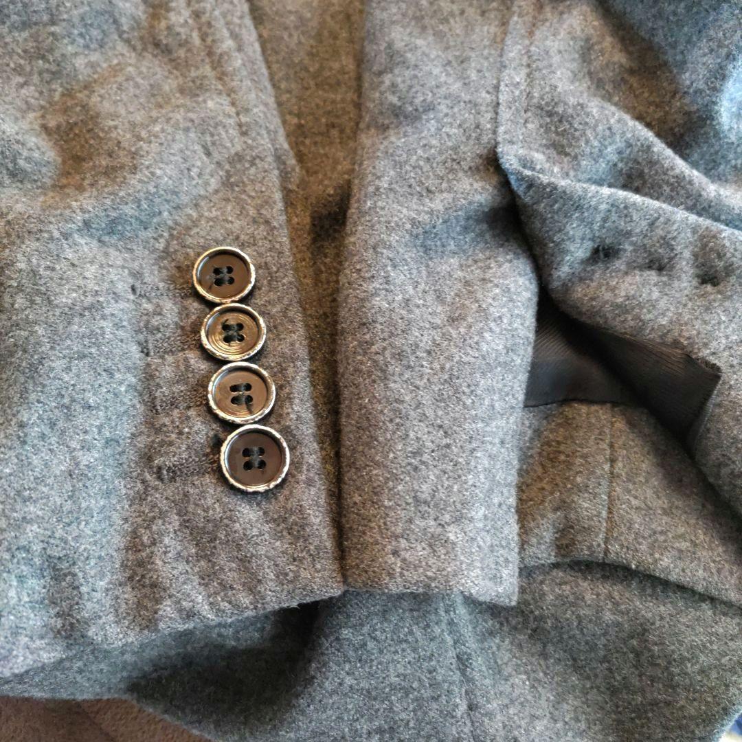 【プラダ】 ウールステンカラージャケット グレー　made in Italy