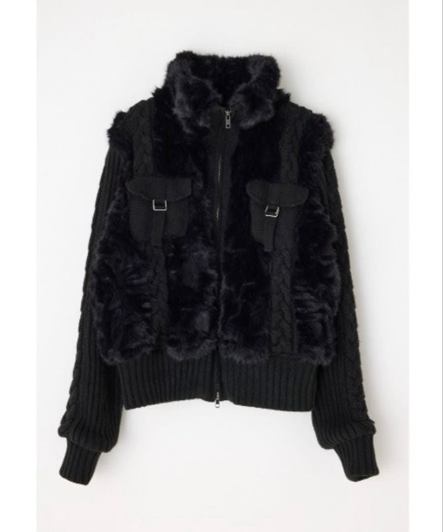 LAGUAGEM CABLE KNIT FAUX FUR ブルゾン