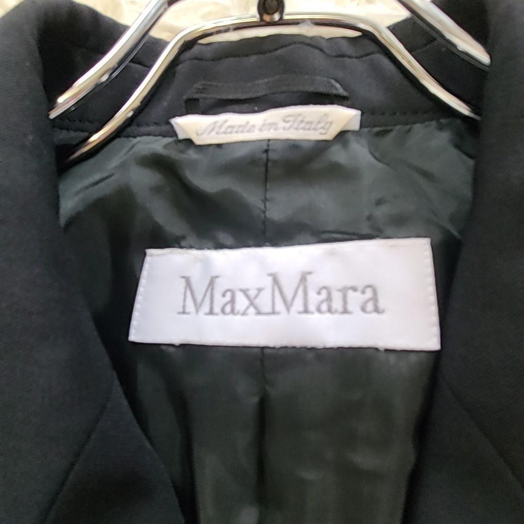 マックスマーラ 白タグ 美品 ダブルテーラードジャケットXL ロゴボタン