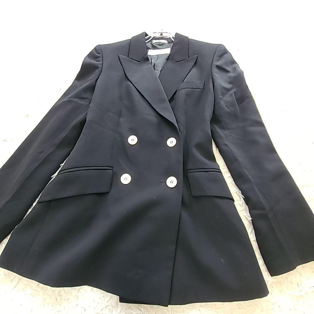マックスマーラ 白タグ 美品 ダブルテーラードジャケットXL ロゴボタン