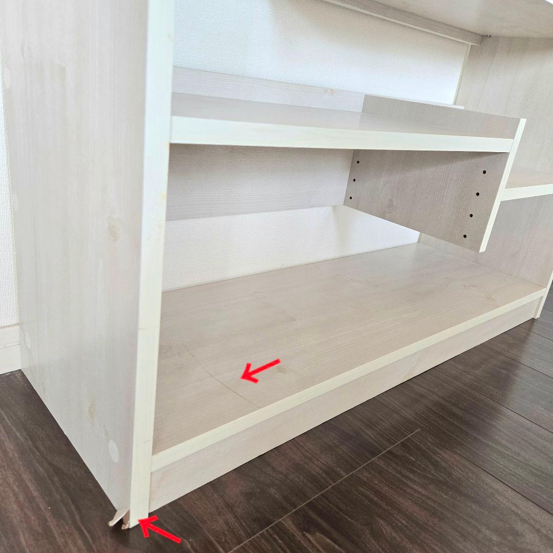 本棚 完成品 ホワイト 組み立て不要 ブックシェルフ ラック 白 木目調 ウッド