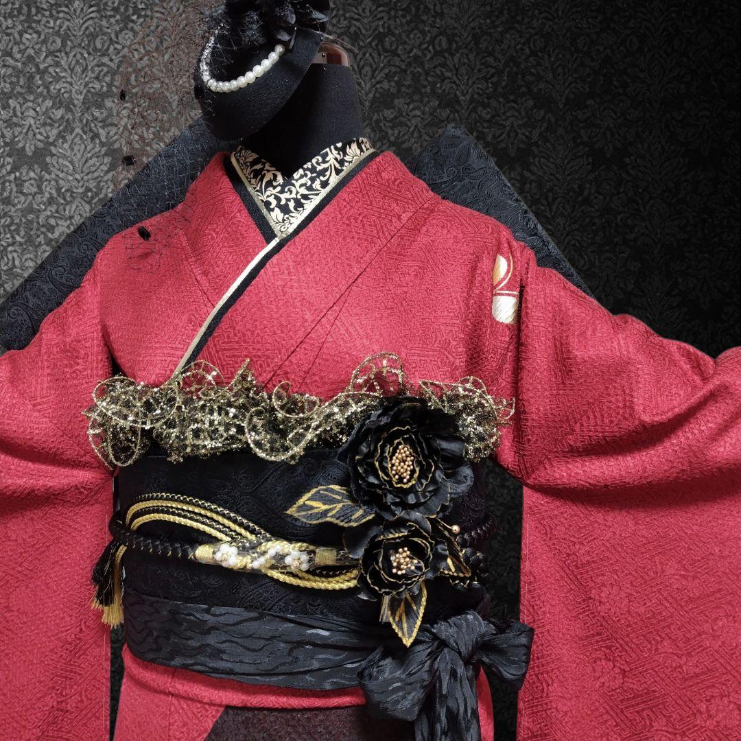 新品未使用！振袖フルセット・成人式・総絞り・大輪花模様・金彩加工・モダン