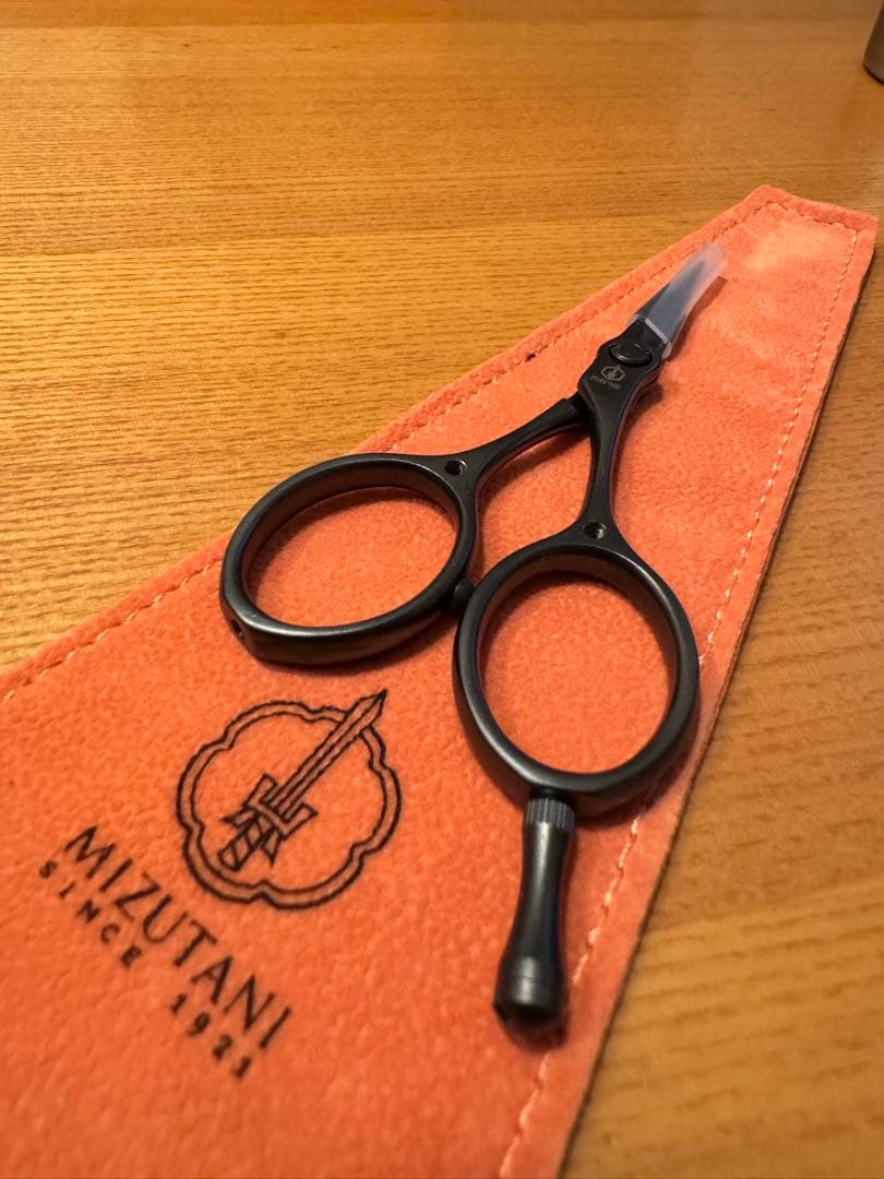 MIZUTANI KAVA フライタイイング用 シザース BLACK 右利き用