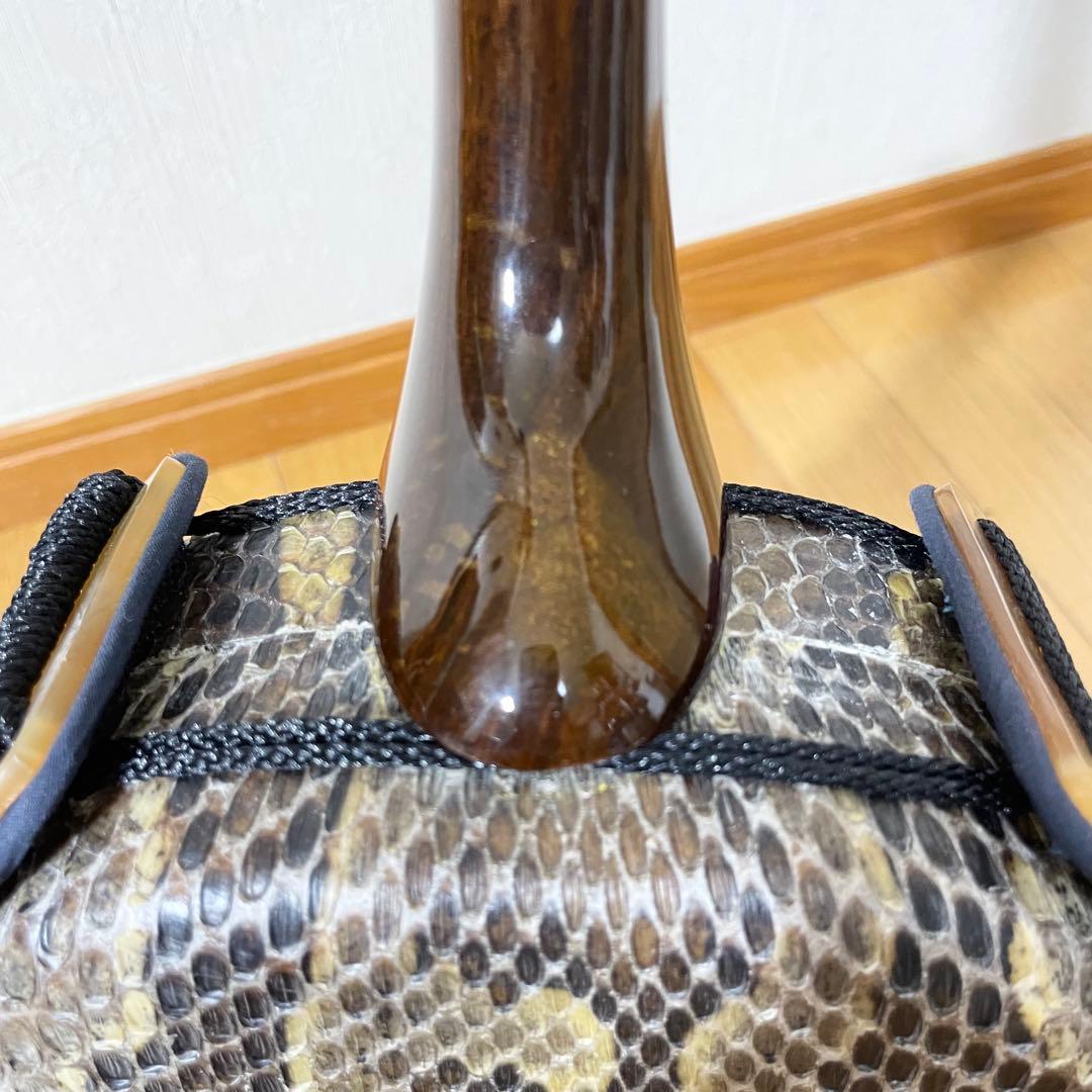 沖縄三線 本皮 極美品 蛇皮 和楽器 民謡 スンチーイエロー