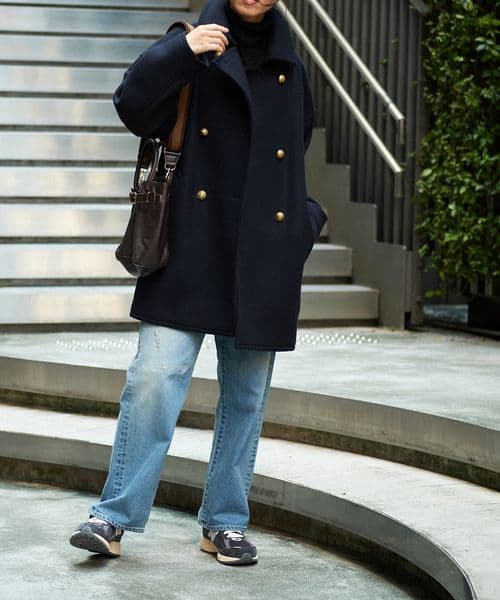 FRAMeWORK Super 100ダブルクロスPコート