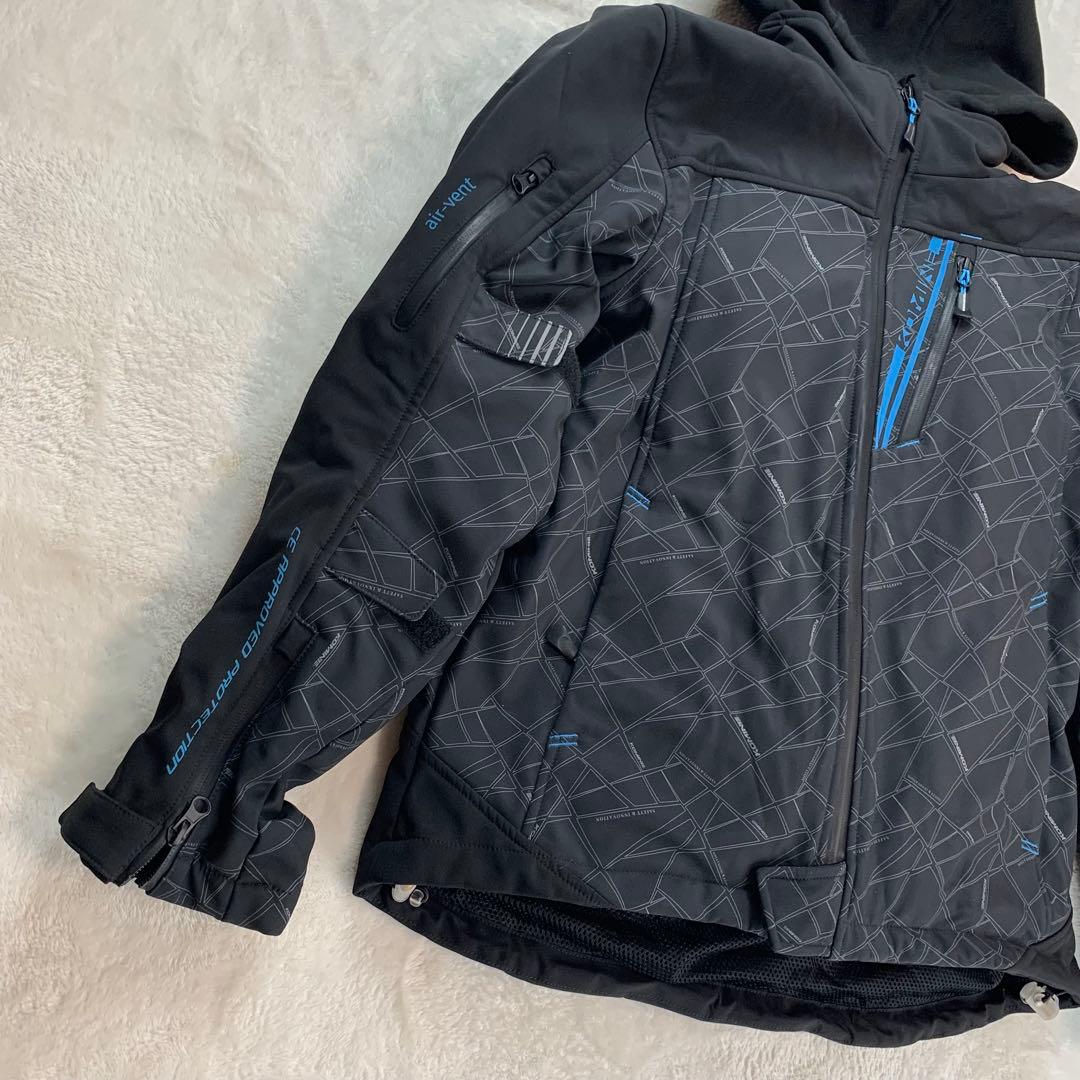 美品　コミネ バイク用 プロテクトソフトシェルウィンターパーカ-イフ Lサイズ