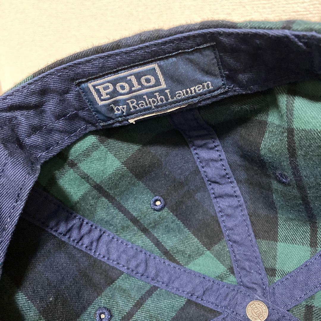 Polo チェック柄 ベースボールキャップ　ラルフローレン