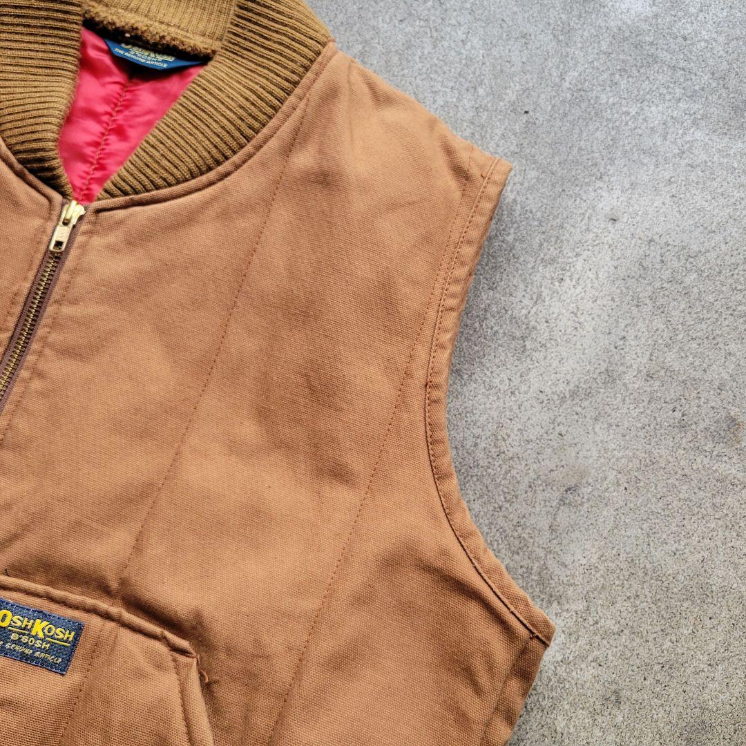 80s90s Oshkosh B-GOSH ダック地 ワークベスト 40