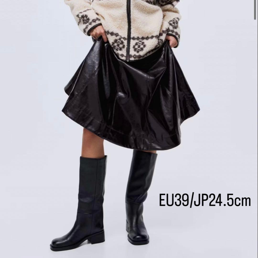  ロングブーツ　ブラック　EU39/24.5cm 新品未使用　タグ付き