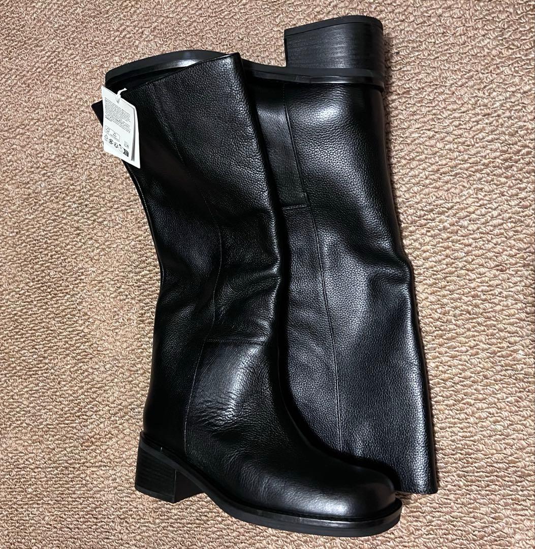  ロングブーツ　ブラック　EU39/24.5cm 新品未使用　タグ付き
