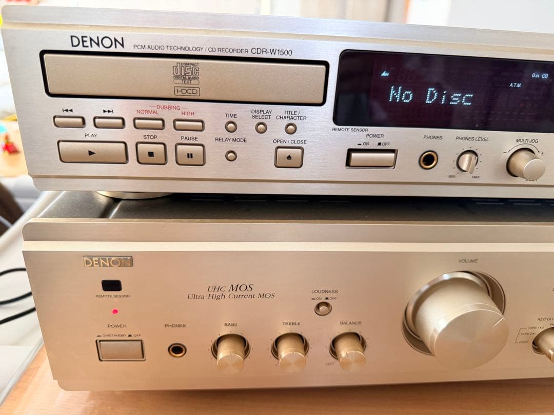 り*り様 DENON CDR-W1500 CDレコーダーとアンプセット 2台のユ