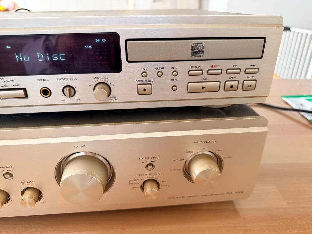 り*り様 DENON CDR-W1500 CDレコーダーとアンプセット 2台のユ