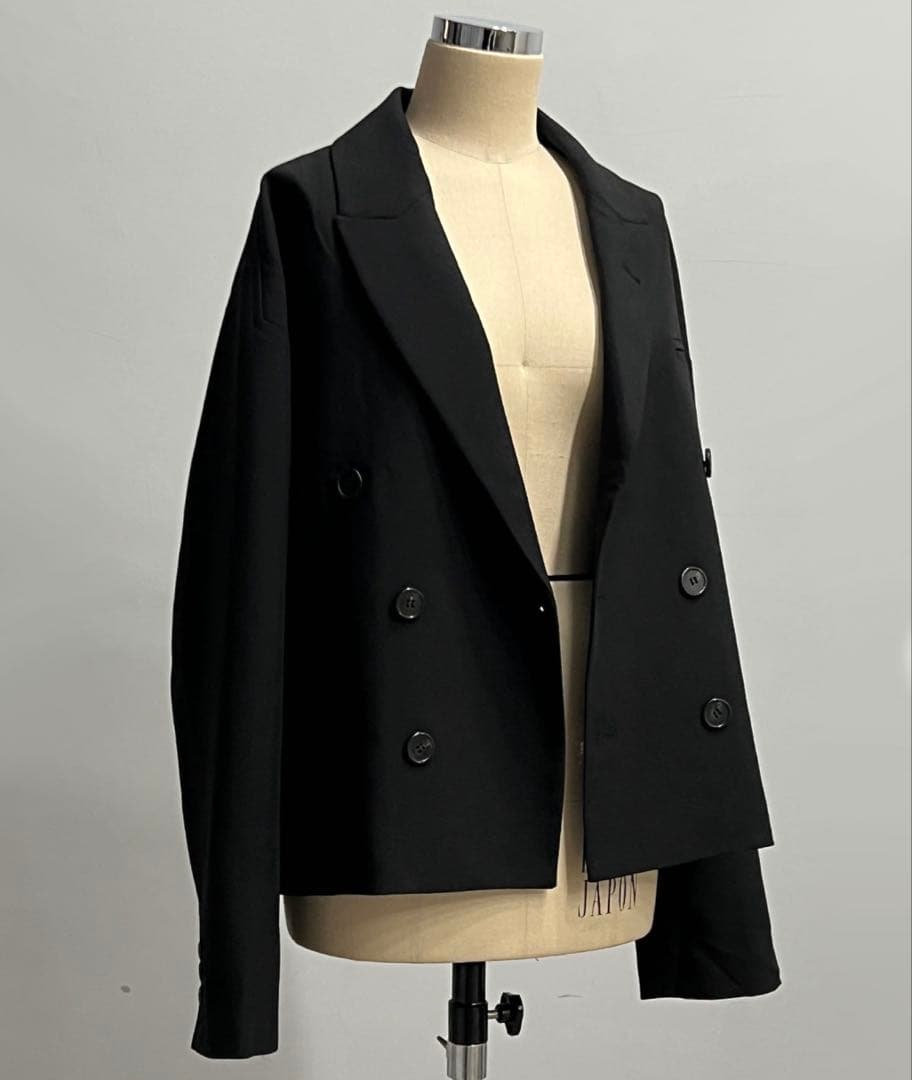 chuclla クロップド ルーズテーラードジャケット M/L ブラック