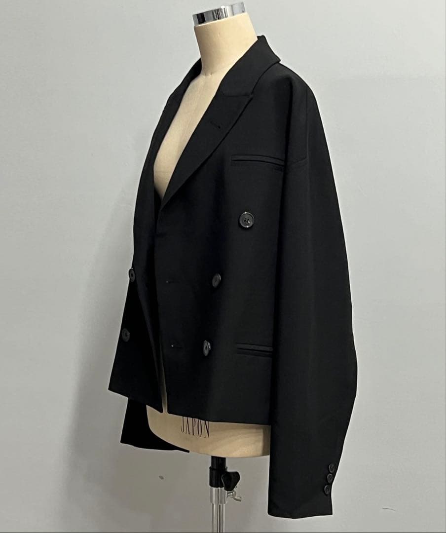 chuclla クロップド ルーズテーラードジャケット M/L ブラック