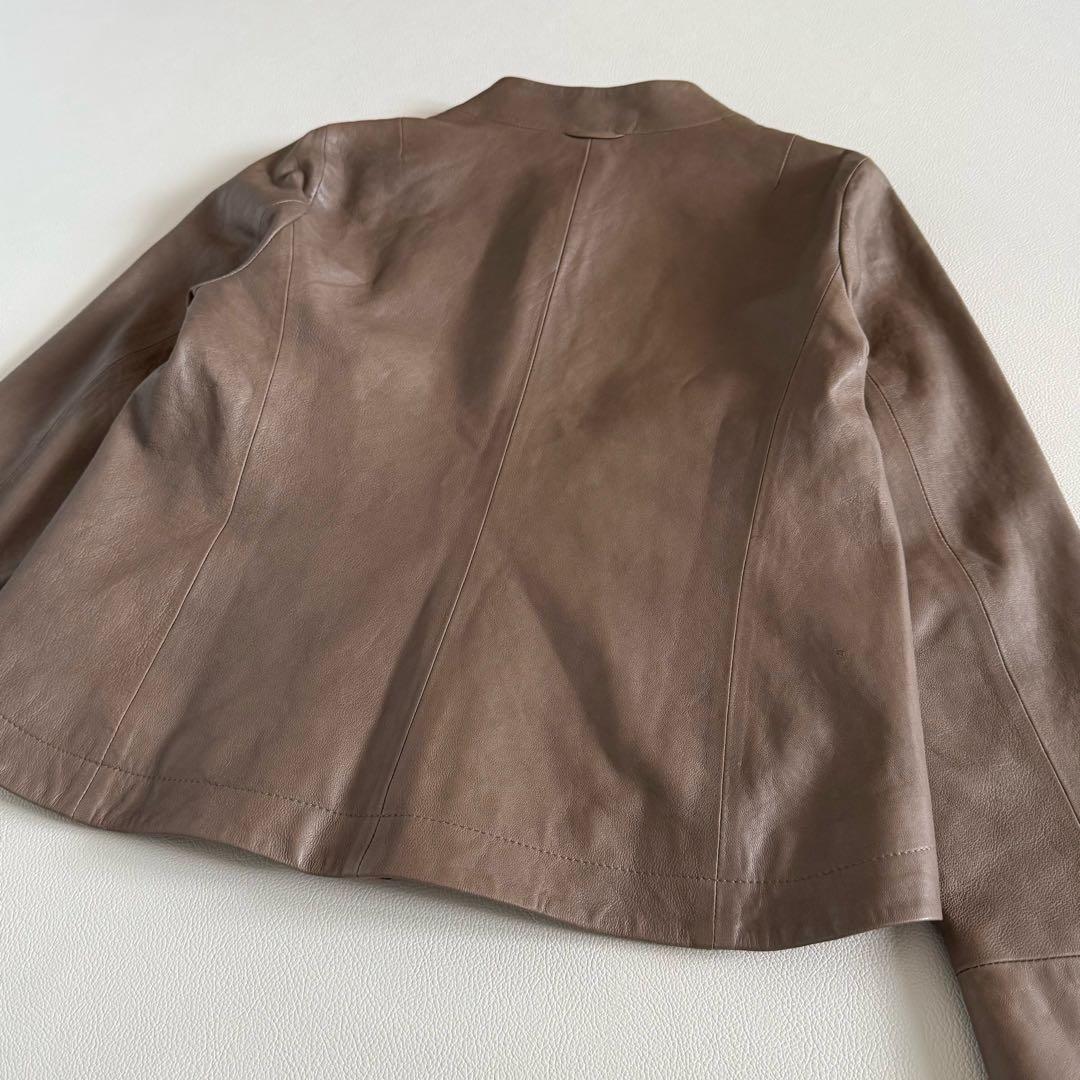 美品　パラスパレス　ラムレザー　イタリア　ノーカラー　ジャケット　3 ブルゾン